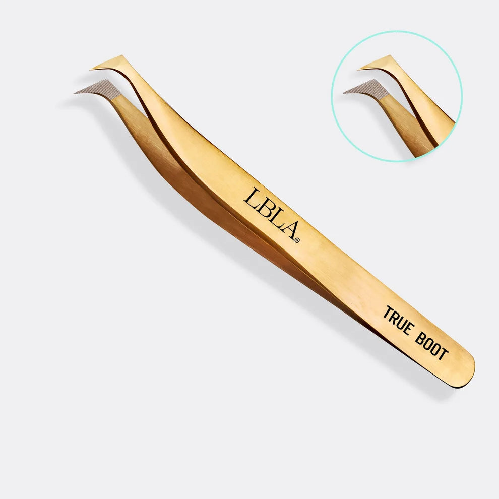 Satin Gold Boot Fibre Tip Tweezer