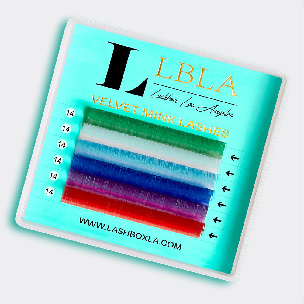 Rainbow Velvet Faux Mink 0.05 Lashes - Single Lengths Tray